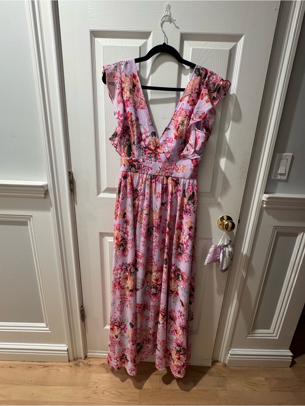 women's chiffon floral wedding guest dress